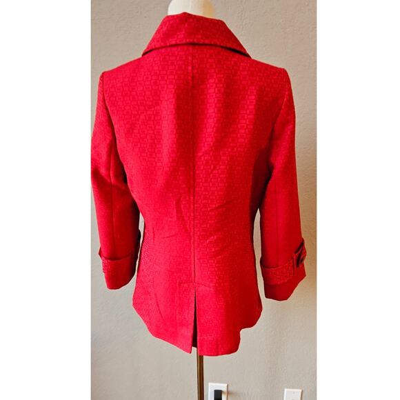 Vintage Mary Kay Women's Consultant Office Career Trench Coat Jacket Size SP Red - Picture 6 of 8